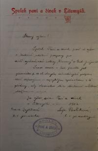 Litomyšl, Jednota divadelních ochotníků, Korespondence