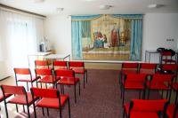 Borovany, LD Orla, opona Vyučování sv. Václava, autor neznámý, asi 1924, Dům s pečovatelskou službou