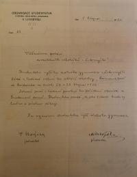 Litomyšl, Jednota divadelních ochotníků, Korespondence