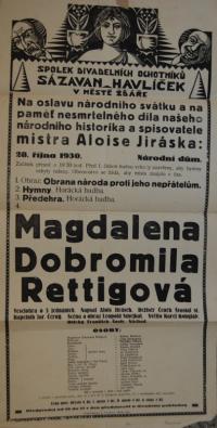 Žďár nad Sázavou, Sázavan-Havlíček, M.D. Rettigová - plakát, 1930