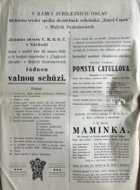 Malé Svatoňovice, Čapek, Slavnostní list k jubileu spolku, 1932