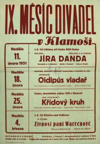 Klamoš, Vojan, IX. měsíc divadel - plakát, 1951