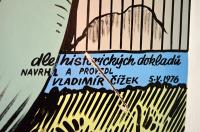 Soběslav, Kulturní dům, detail kovové opony veduty města, 1976