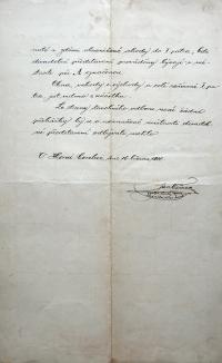 Horní Cerekev, nákres divadelní místnosti domu č.p. 166, 1900