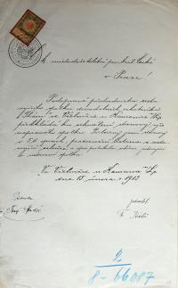 Včelnička, Thám, žádost o vznik spolku, 1913