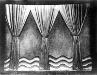 Návrh scény Ladislava Sutnara pro Turecké pomezí. 