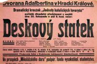 Hradec Králové, Jednota kat. tovaryšů, Deskový statek, s. a. - plakát