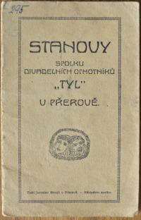Přerov, Tyl, Stanovy spolku, 1912