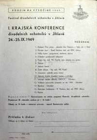 Jihlava, 9. kraj ÚMDOČ, I. krajská konference - program, 1949