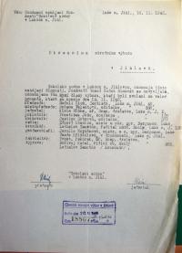 Luka nad Jihlavou, Sokol, oznámení zahájení činnosti, 1946