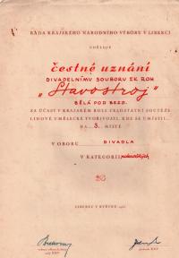 Bělá pod Bezdězem, Stavostroj, čestné uznání, 1956