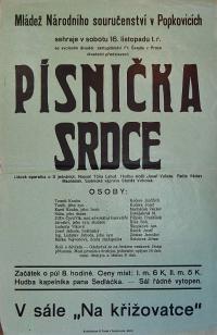 Popkovice, NS, Písnička srdce - plakát, 1943