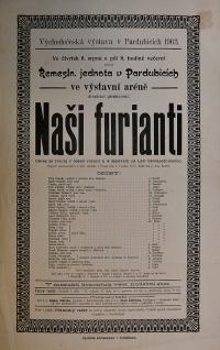 Pardubice, Řemeslnická jednota, Naši furianti - plakát, 1903