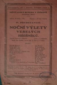 Praha-Žižkov, Měšťanská beseda, Noční výlety veselých hříšníků - plakát, 1927