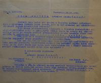 Pardubice, Spolek divadelních ochotníků, Korespondence, 1930