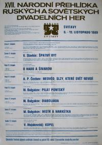 Svitavy, NP ruských a sovětských divadelních her, plakát, 1989