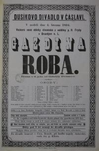 Čáslav, SDO Dusíkovo divadlo, Gazdina roba - plakát, 1894