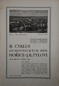 Hořice, II. cyklus ochotnických her Hořice J. K. Tylovi, Programová brožura, 1941