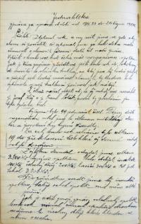 Jemnice, SDO, Knihá záznamů, Jednatelská zpráva, 1924