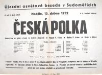Sudoměřice u Bechyně, Osvětová beseda, Česká polka – plakát, 1952