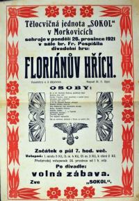 Morkovice, Sokol, Floriánův hřích - plakát, 1921