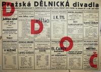 Praha, DDOČ, Pražská dělnická divadla, představení k Jubilejnímu sjezdu DDOČ 1911-1936 - plakát, 1936