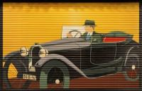 Praha, Divadlo Mana, detail opony Reklama na automobil Aero 500, 1931