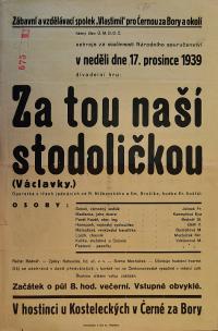 Černá za Bory, Vlasimil, Národní souručenství, Za tou naší stodoličkou - plakát, 1939