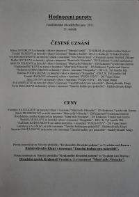 Josefův Důl, J. K. Tyl, Josefodolské divadelní jaro, Hodnocení poroty, 2011