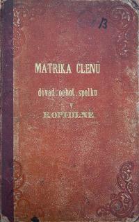 Kopidlno, Spolek divadelních ochotníků, Matrika členů, 1880 - 1923