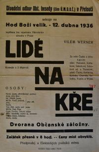 Přelouč, Občanská beseda, Lidé na kře - plakát, 1936