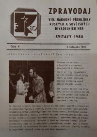 Hradec Králové, Krajské kulturní středisko, Impuls, Svitavy, Národní přehlídka ruských a sovětských divadelních her, 1980