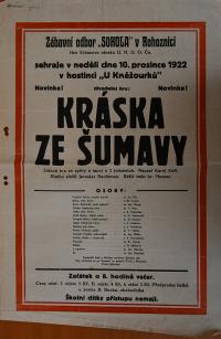 Rohoznice, Sokol, Kráska ze Šumavy - plakát, 1922