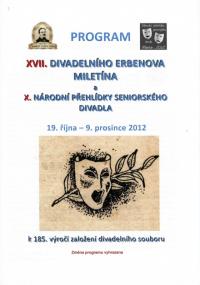 Miletín, 17. Div. Erbenův Miletín, 10. NP senior. div., programová brožura, 2012