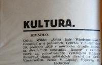 Pelhřimov, Rieger, Vějíř lady Windermerové, novinový článek, 1939