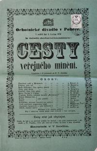Polička, Ochotníci, Cesty veřejného mínění - plakát, 1873