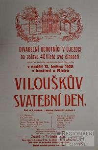 Újezdec, SDO, Vilouškův svatební den - plakát, 1928