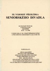 Kroměříž, 3. NP seniorského divadla, programová brožura, 1998
