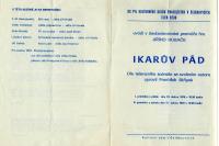 Čelákovice, Tyl, Ikarův pád, r. J. Kettner, 1979,  program 1, československá premiéra