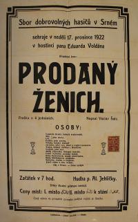 Srní, Hasiči, Prodaný ženich - plakát, 1922