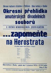 Krupka, DK, Zapomeňte na Herostrata - plakát, 1976