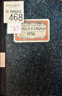 Pardubice, Okresní úřad, Rejstřík povolení, Divadla a zábavy, 1938