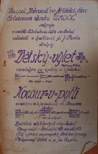 Hřídelec, Dobromil, Dětský výlet - Kocour v pytli - plakát, 1924