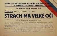 Divadlo Na Slupi, Strach má velké oči - plakát, 1929