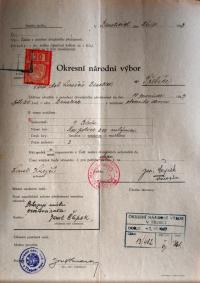 Třebíč, Okresní národní výbor, povolování představení, 1947