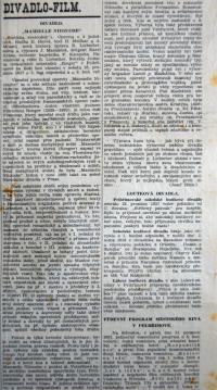 Pelhřimov, Rieger, Mamzelle Nitouche, Sokol, Stříbrný pavouk, Lidové loutkové divadlo, Přijde k nám Ježíšek?, novinový článek, 1937