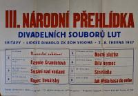 Nový Bydžov, Jirásek, Plakáty, Svitavy, III. Národní přehlídka divadelních souborů LUT - plakát, 1957