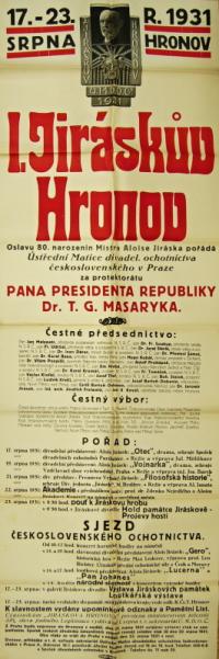 Hronov, Jiráskův Hronov - plakát, 1931