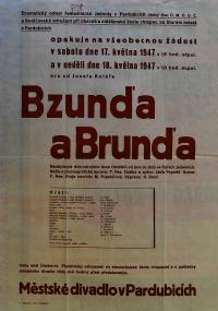 Pardubice, Řemeslnická jednota, Obecná a měšťanská škola chlapecká, Bzunďa a Brunďa - plakát, 1947