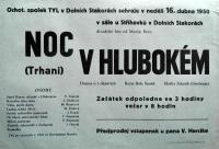 Dolní Stakory, Tyl, Noc v Hlubokém (Matěj Bor),  plakát, 1950